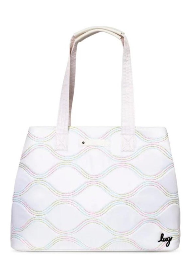 Lug Tempo Tote Bag White Icepop Stitch Rainbow Stitching